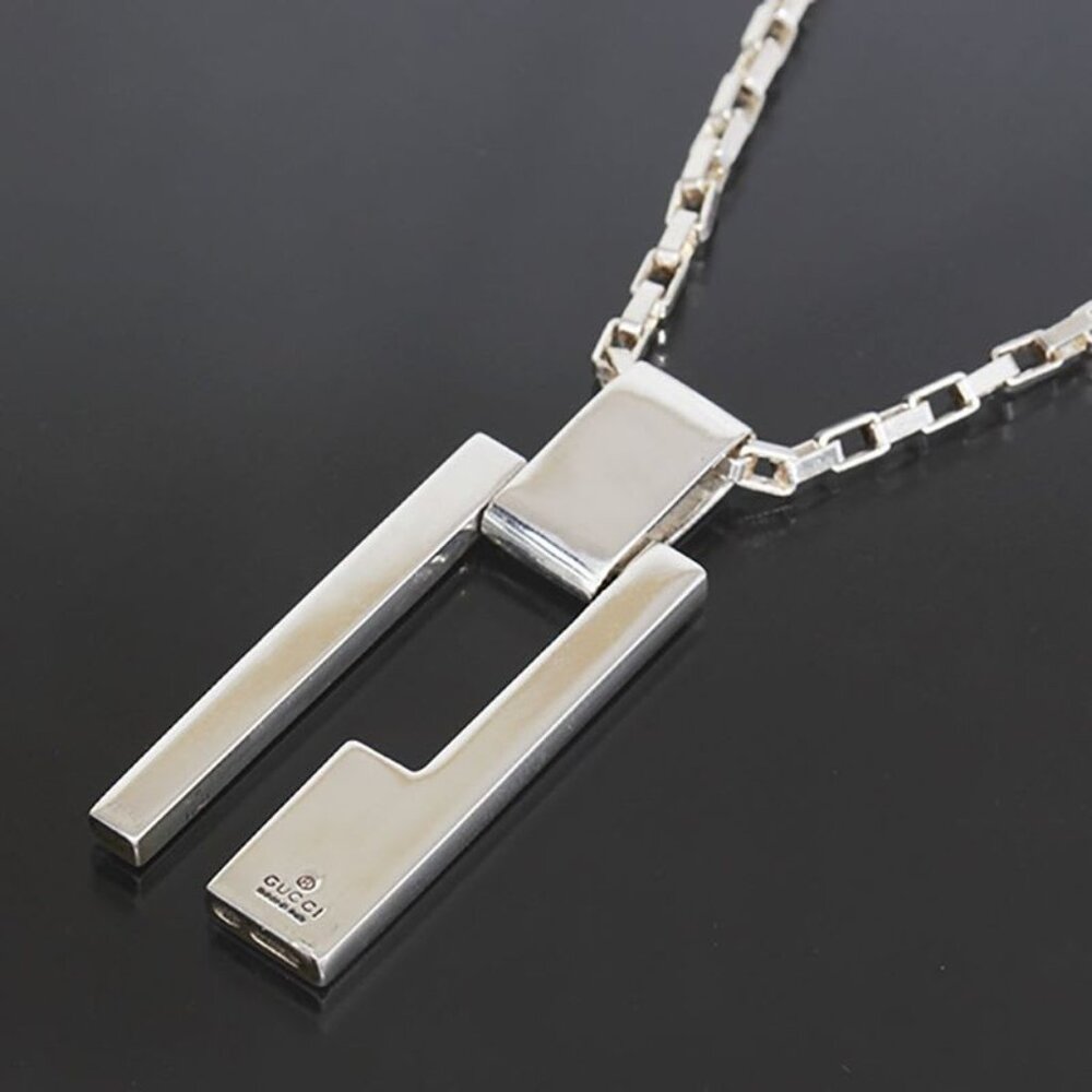Gucci G Logo Necklace 49 Silver 925 E1034